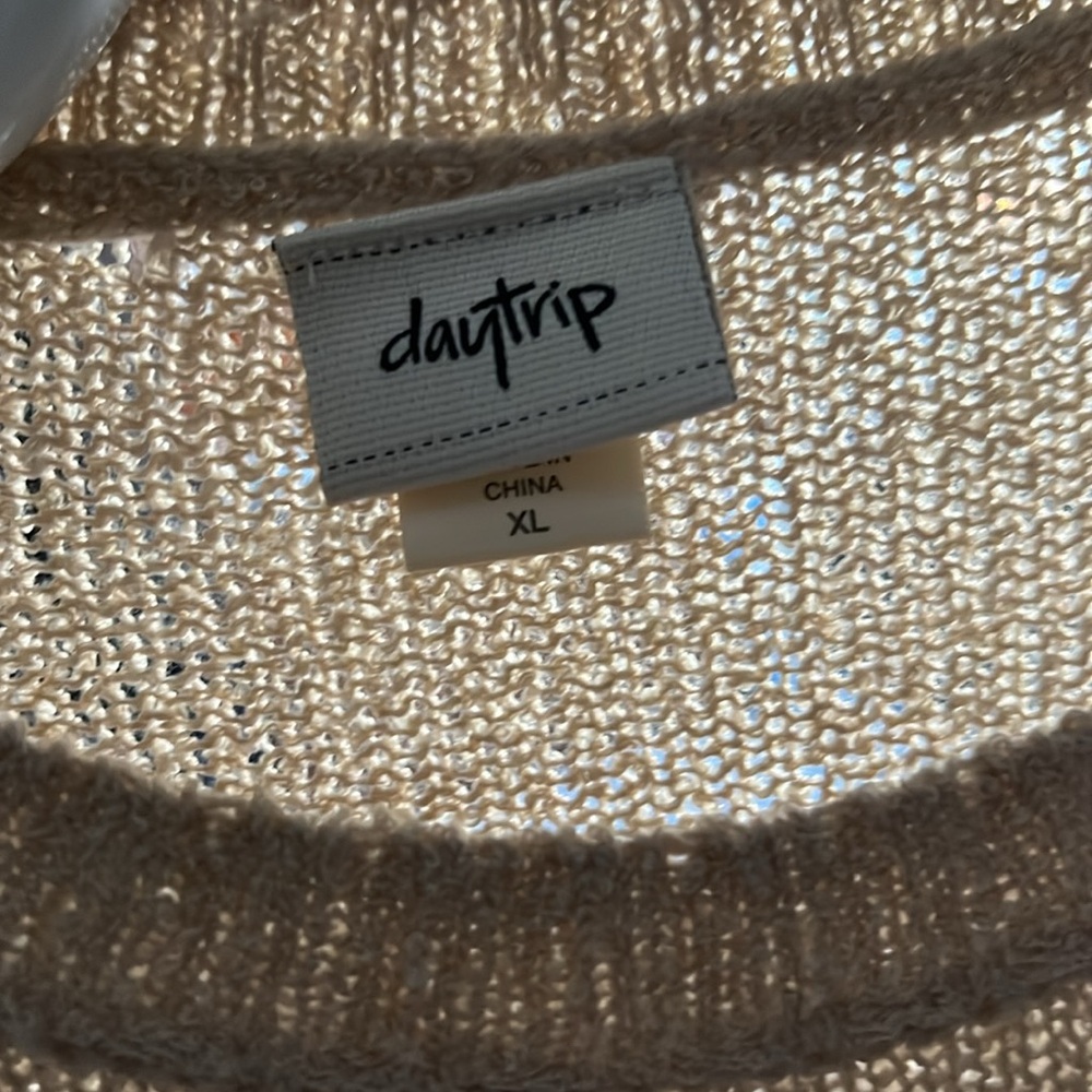 Women’s day trip sweater, cream/light brown, xl, off the shoulder - Picture 3 of 5